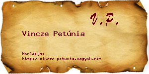 Vincze Petúnia névjegykártya