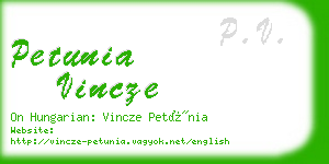 petunia vincze business card